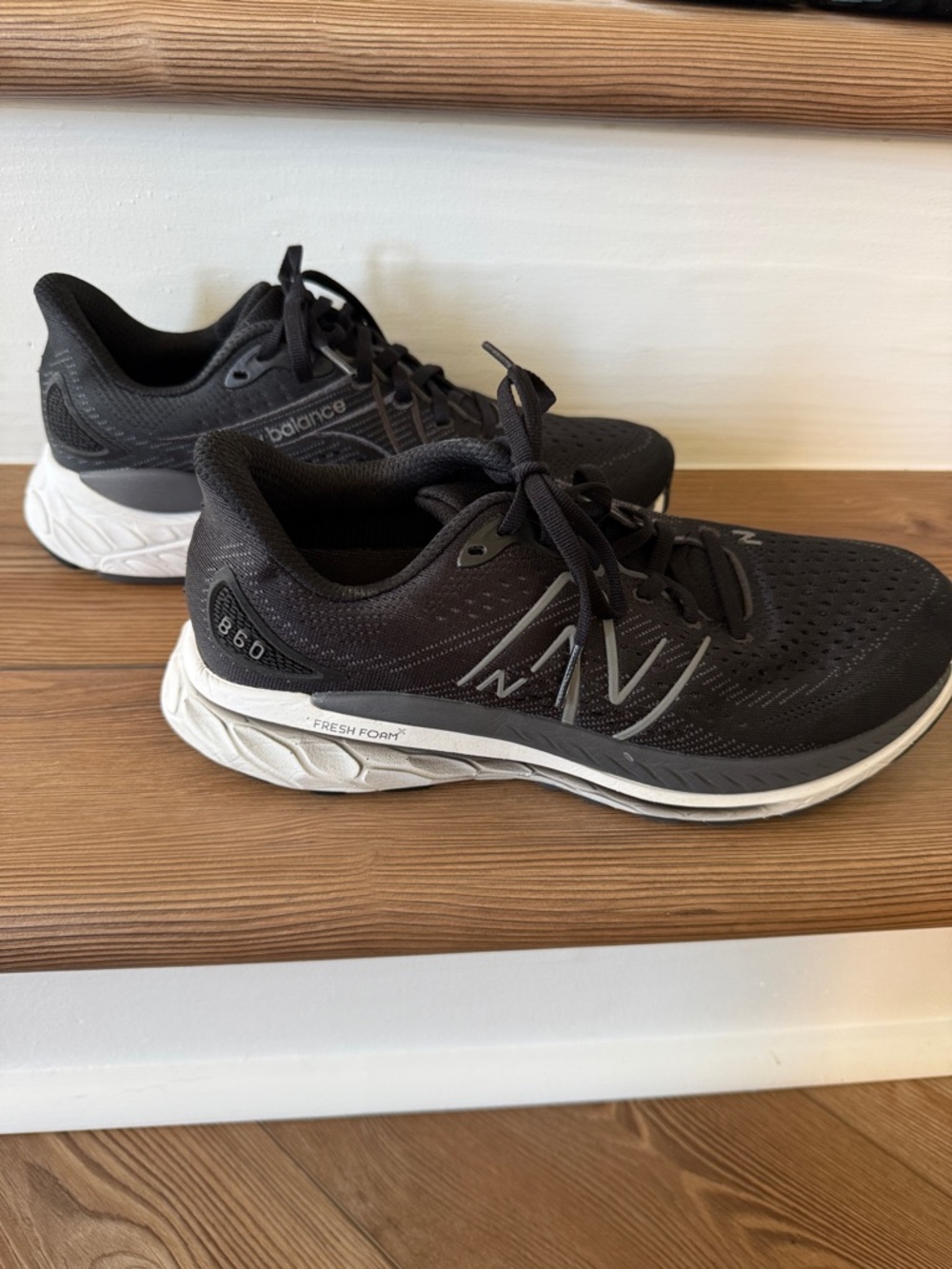 New Balance Men's Black and White Fresh Foam Running Shoes